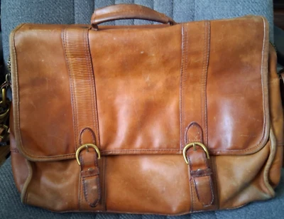 Dakota Tumi Maletín de Cuero Cartera Bolso Mensajero Cuero Marrón De Colección Foto 1 de 4