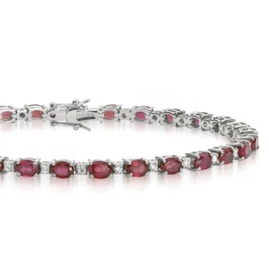Donna Oro - DFBR7619 - Bracciale Tennis con rubini e diamanti - Foto 1 di 1