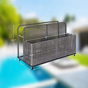 Poolside Float Storage Outdoor Storage Basket Patio Pool Float Storage Box Gray - Picture 1 of 8
