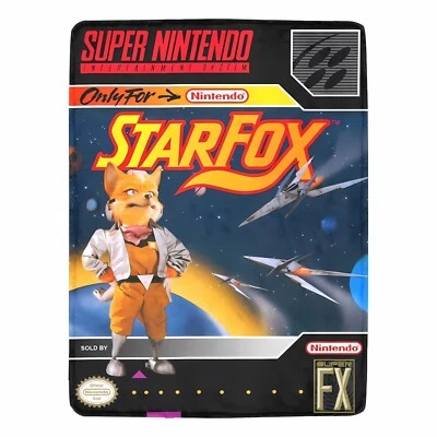 Star Fox SNES NINTENDO  Retro Video Game Cover Ultra-Soft Micro Fleece Blanket - Image 1 of 4