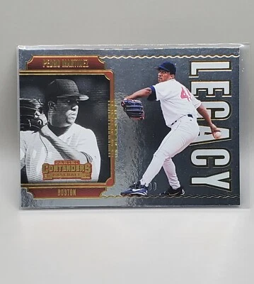 2020 Panini Contenders Legacy Gold #L-10 PEDRO MARTINEZ #'d 74/99 HOF RED SOX - Image 1 of 2