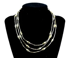 Vintage Gold Toned Three Strand Anne Klein Necklace - 15½” - Picture 1 of 2