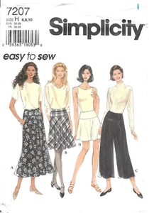 Uncut Simplicity Sewing Pattern 7207 Misses Bias Skirt & Split Skirt Size 6-8-10 - Picture 1 of 2