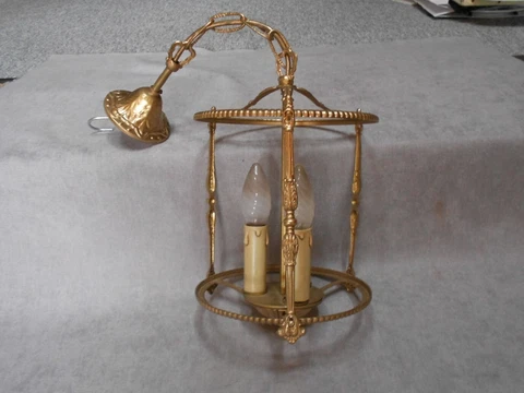 Vintage FRENCH   bronze Chandelier Ceiling Light fixture Cover