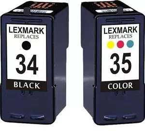 2PK Ink Cartridge for Lexmark X4550 X5260 X5070 #34 #35 18C0035 18C0034 - Picture 1 of 1