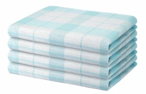 4 Geschirrtücher 50x70 cm blau aqua Karo Küchentücher Geschirrtuch Set Baumwolle - Bild 1 von 6