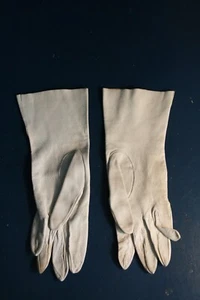 Vintage 40/50's white long leather gloves evening small revival dandy 51 - Picture 1 of 6