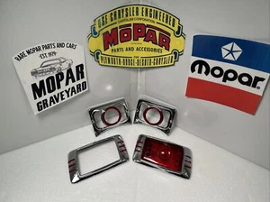 1942 Dodge Tail Light Frames Driving Light Trim  Set 975491   973202 - Picture 1 of 15