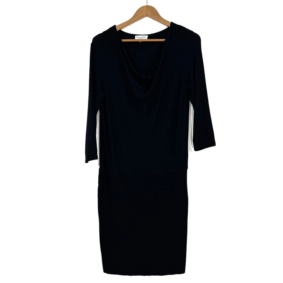 Michael Stars Los Angeles Women’s Size Small Black Cecile Fitted Cowl Neck Dress - Image 1 of 4