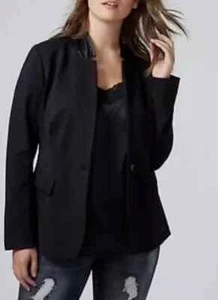 Lane Bryant The Bryant Blazer schwarz Ponte Damen 26 Einknopf klassisch NEU - Bild 1 von 15