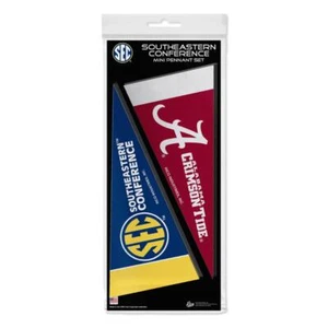 All SEC 4" x 10" Mini Pennant League Set [NUOVO] NCAA Wall Banner Insegna Bandiera - Foto 1 di 1