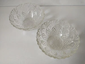 Vintage 2-teiliges Set geschliffene Glasschale Ananas und Sterne - FRANKREICH - Bild 1 von 6