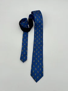 CHAPS   Men's Tie Blue Tie With a Pineapple Motif Fun Stand Out Excellent Tie - Picture 1 of 5