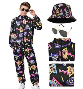80er Jahre Kostüm Outfit Damen Herren 90er Trainingsanzug Retro Jacke Hip Hop... - Bild 1 von 7