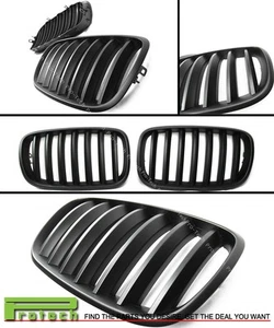 Matte Black Front Kidney Grille For 2007-2013 BMW X5 X6 M E70 E71 Model - Picture 1 of 2