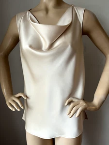 Maglia St John nuova con etichetta taglia M CHAMPAGNE raso senza maniche - Foto 1 di 4