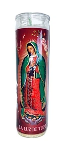 Virgen De Guadalupe Veladora La Luz De Tu Fe - Religious Devotional Candle - Picture 1 of 6