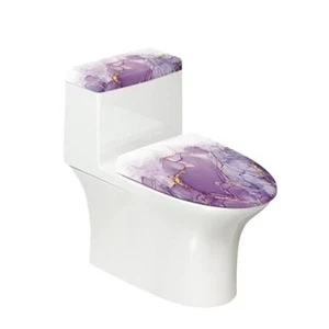 Stretch Toilet Lid Tank Lid Dust Cover Purple Marble Pattern Purple Marble-aa - Picture 1 of 6