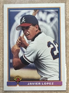 1991 Bowman Javier Lopez Rookie #587 Atlanta Braves - Picture 1 of 2