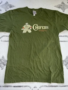 EFF Vintage Retro Baseball Shirt CHIFEDS Weeghman Park 1914 Medium Army Green - Picture 1 of 19
