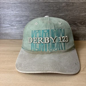 Vintage Kentucky Derby Hat Cap Snap Back Green Tan Embroidered Horse Racing Mens - Picture 1 of 10