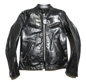 Used Vanson Stand Collar Single Riders Jacket Size M Black Length 67cm - Picture 1 of 10