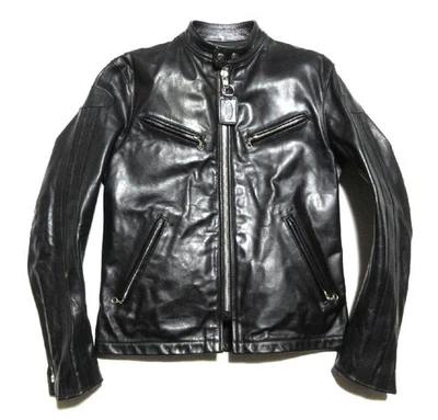 Used Vanson Stand Collar Single Riders Jacket Size M Black Length 67cm - Image 1 of 4