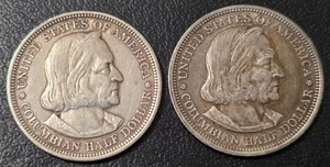 Antique 1893 USA Columbian Exposition Half Dollar Coin Lot (2) - Picture 1 of 2