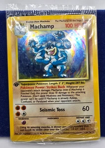 Pokemon Unlimited Machamp 8/102 NIP Holographic "First Edition" WOTC New in Pack - Picture 1 of 4