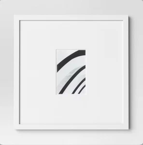 Threshold 15x15 Square Picture Frame Matted to 4x6 Photo White NEW - Picture 1 of 6