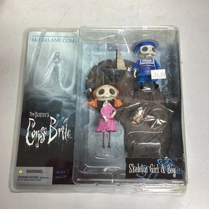 NEW! McFarlane Toys CORPSE BRIDE Skeleton Girl & Boy Action Figures Tim Burton - Picture 1 of 3