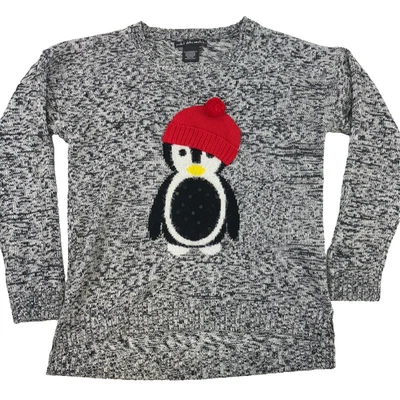 United States Sweaters Penguin Hat Holiday Christmas Sweater Black Womens Large - Image 1 of 4