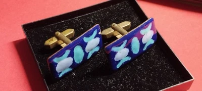 Manschettenknöpfe, Emaille, vintage - Bild 1 von 4