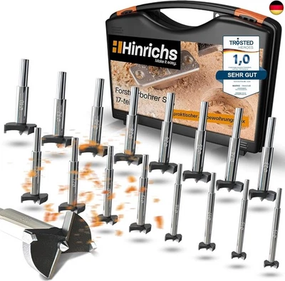Hinrichs Forstnerbohrer Set 17 teilig im Koffer - Forstnerbohrer-Set 15 bis 40 - Bild 1 von 4