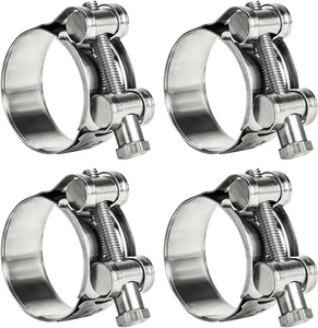 Abrazaderas de manguera de perno en T de acero inoxidable de alta resistencia abrazadera de tubería ajustable de 17-19 mm 4 piezas - Imagen 1 de 8