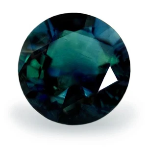 Certified 1.26ct Natural Teal Sapphire SI Clarity 6.6mm Madagascar Round - Picture 1 of 4