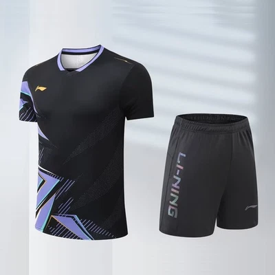 Li Ning Hombre Tenis de Mesa Bádminton Camiseta y Pantalones Cortos Traje Conjunto Deportivo 25-09046 Foto 1 de 3