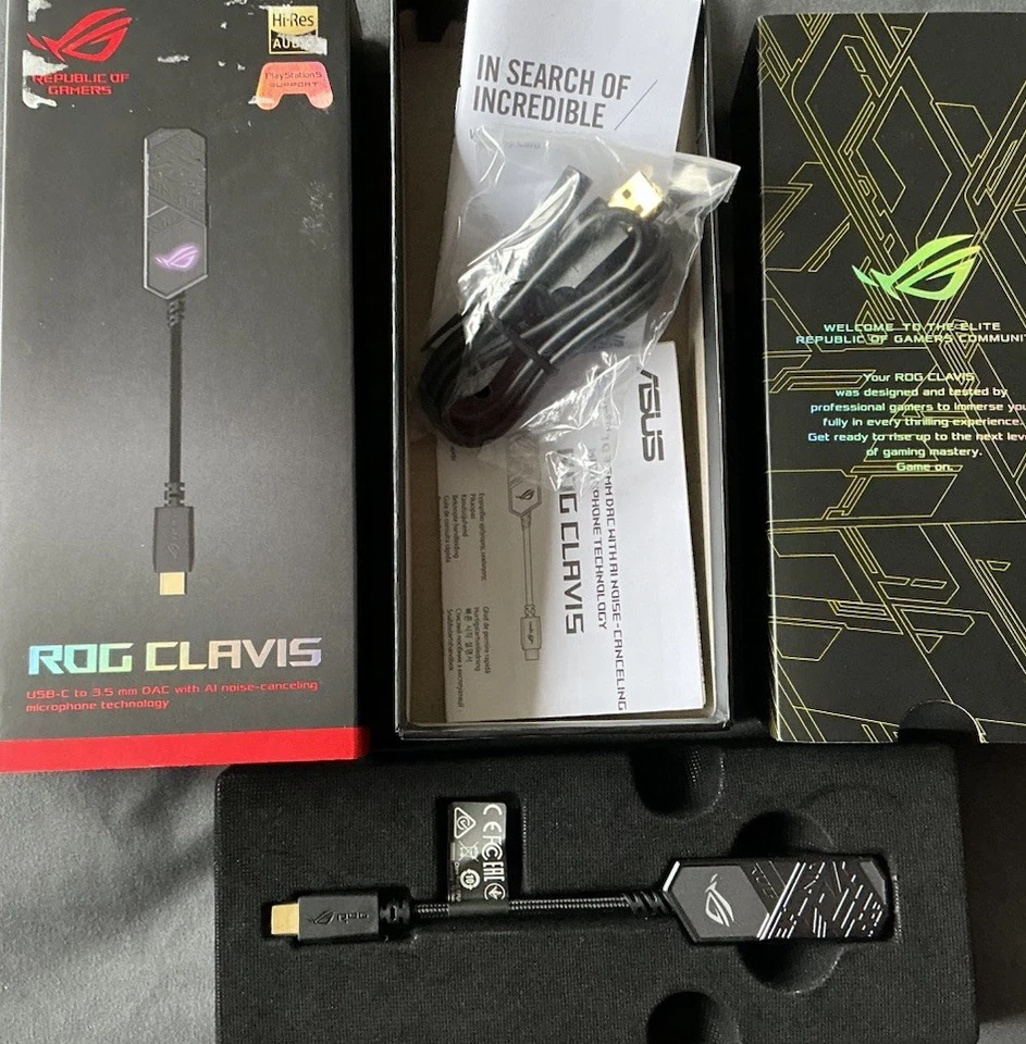 Asus ROG Clavis USB-C to 3.5mm DAC with AI Noise Cancelling Microphone Tech - Image 1 of 2