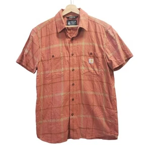 Camisa Carhartt Abotonada Calce Relajado Marrón Cuadros Manga Corta Logo Talla M - Imagen 1 de 7