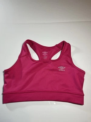 Sujetador deportivo Umbro pequeño sin aros forrado rosa liso espalda deportiva Foto 1 de 4