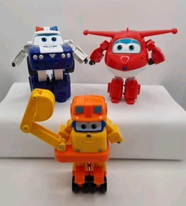 Super Wings Transform-A-Bots Plane Bundle x3 Kim Jett Scoop 5" Rare VGC - Picture 1 of 22