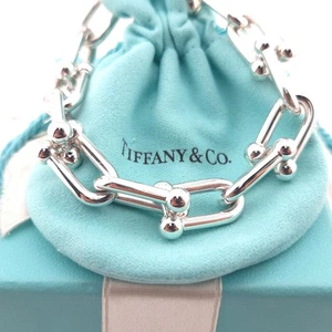 Bracciale Tiffany & Co. Handwear catena maglia grande 7,75" argento sterling ITALIA - Foto 1 di 11