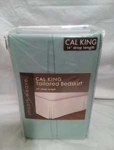 Smoothweave Turquoise Tailored Bed Skirt 14" Drop Cal King 72" x 84" - Picture 1 of 4