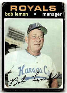 1971 Topps #91 Bob Lemon Kansas City Royals En muy buen estado-¡Conjunto muy buen descanso! - Imagen 1 de 2