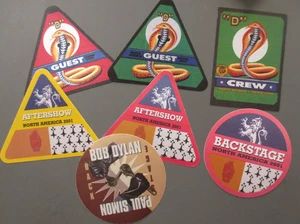 Bob Dylan backstage passes 7 Satins passes BLOWOUT SALE N. America '01 + MORE ! - Picture 1 of 2