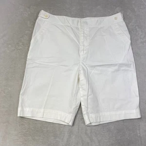 Lauren Ralph Lauren Women's White Bermuda Shorts Size 12 Cotton Blend Classic - Picture 1 of 9