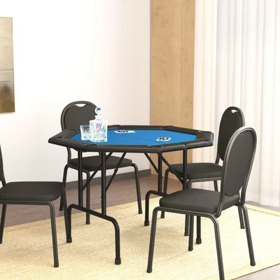 Table de Poker Pliable 8 Joueurs 108x108x75 cm Table de Jeu Multicolore vidaXL - Photo 1/2