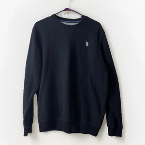 US Polo ASSN Sweatshirt Men's Size Medium Luxury Feel Black Long Sleeves - Picture 1 of 10