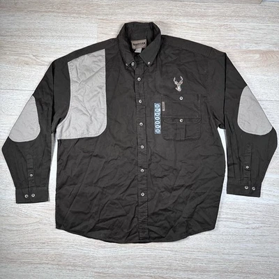 Magellan Shooting Shirt Men Size XXL Brown Canvas Patched Elbows Texas Trophy - Image 1 of 4