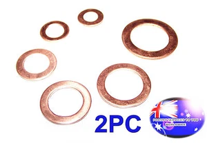 From OZ Quality 2PC COPPER WASHER ALL SIZES IMPERIAL INCH SUIT SUMP + FREE POST! - Picture 1 of 19